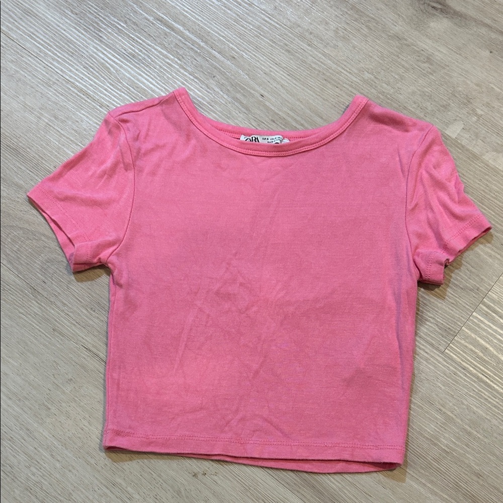 Zara Pink Crop Top tee